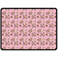 Robin Art Pink Pattern Fleece Blanket (large)  by snowwhitegirl