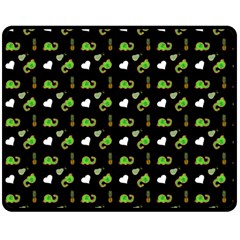 Green Elephant Pattern Double Sided Fleece Blanket (medium)  by snowwhitegirl