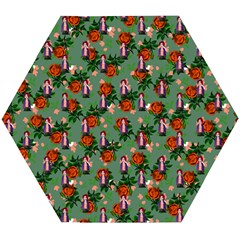 Fiola Pattern Green Wooden Puzzle Hexagon by snowwhitegirl