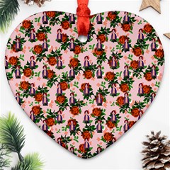 Fiola Pattern Pink Ornament (heart) by snowwhitegirl