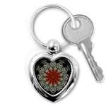 Fractal Floral Fantasy Flower Key Chain (Heart) Front