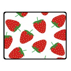 Seamless Pattern Fresh Strawberry Fleece Blanket (small) by Wegoenart