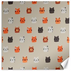 Cat Faces Pattern Canvas 16  X 16  by Nexatart