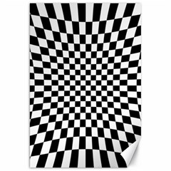 Illusion Checkerboard Black And White Pattern Canvas 20  X 30  by Nexatart