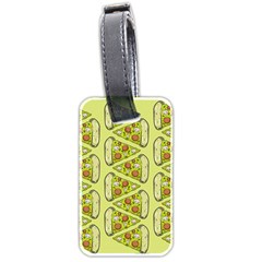 Pizza Fast Food Pattern Seamles Design Background Luggage Tag (two Sides) by Vaneshart