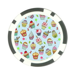 Cupcake Doodle Pattern Poker Chip Card Guard by Sobalvarro