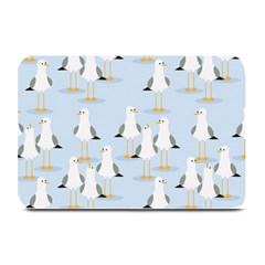 Cute Seagulls Seamless Pattern Light Blue Background Plate Mats by Wegoenart