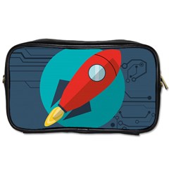 Rocket With Science Related Icons Image Toiletries Bag (two Sides) by Vaneshart