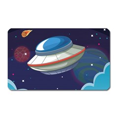 Ufo Alien Spaceship Galaxy Magnet (rectangular) by Vaneshart