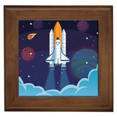 Spaceship Milkyway Galaxy Framed Tile by Vaneshart