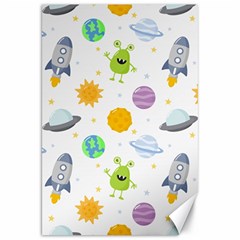 Seamless Pattern Cartoon Space Planets Isolated White Background Canvas 20  X 30  by Vaneshart