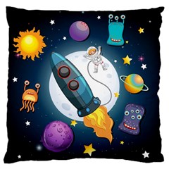 Spaceship Astronaut Space Large Flano Cushion Case (two Sides) by Vaneshart