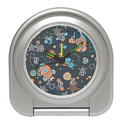 Space Seamless Pattern Travel Alarm Clock by Vaneshart