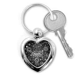 Vector Flat Space Design Background With Text Key Chain (heart) by Vaneshart