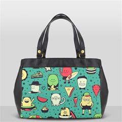 Seamless Pattern With Funny Monsters Cartoon Hand Drawn Characters Unusual Creatures Oversize Office Handbag (2 Sides) by Vaneshart