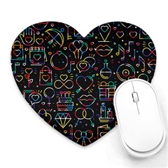 Seamless Pattern With Love Symbols Heart Mousepads by Vaneshart