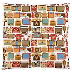 Vintage Gadget Seamless Pattern Large Flano Cushion Case (two Sides) by Vaneshart