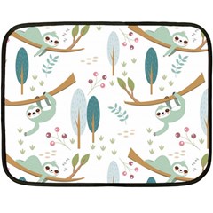 Pattern Sloth Woodland Fleece Blanket (mini) by Vaneshart