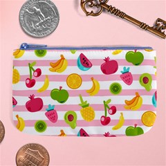 Tropical Fruits Berries Seamless Pattern Large Coin Purse by Vaneshart