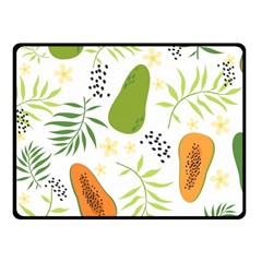 Seamless Tropical Pattern With Papaya Fleece Blanket (small) by Vaneshart