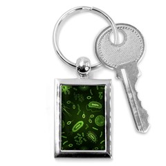 Bacteria Virus Seamless Pattern Inversion Key Chain (rectangle) by Vaneshart