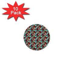 Swimmer 20s Blue 1  Mini Buttons (10 Pack)  by snowwhitegirl