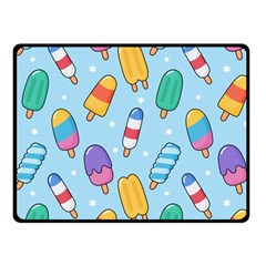 Cute Kawaii Ice Cream Seamless Pattern Fleece Blanket (small) by Vaneshart