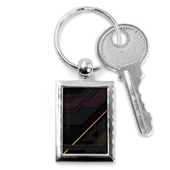 Gradient Geometric Shapes Dark Background Key Chain (rectangle) by Vaneshart