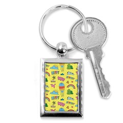 Travel Pattern Key Chain (rectangle) by Vaneshart