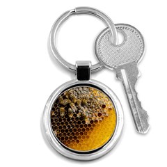 Honeycomb With Bees Key Chain (round) by Vaneshart