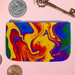 Gay Pride Swirled Colors Large Coin Purse by VernenInk