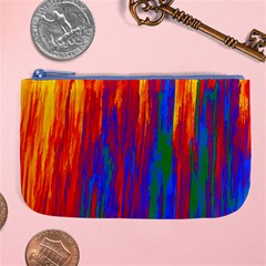 Gay Pride Rainbow Vertical Paint Strokes Large Coin Purse by VernenInk