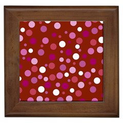 Lesbian Pride Flag Scattered Polka Dots Framed Tile by VernenInk