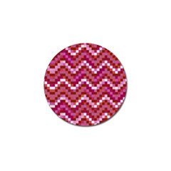 Lesbian Pride Pixellated Zigzag Stripes Golf Ball Marker by VernenInk