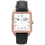 Ipaused2 Rose Gold Leather Watch  Front