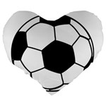 Soccer Lovers Gift Large 19  Premium Heart Shape Cushions Back