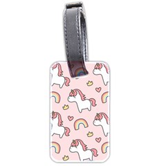 Cute Unicorn Rainbow Seamless Pattern Background Luggage Tag (two Sides) by Vaneshart