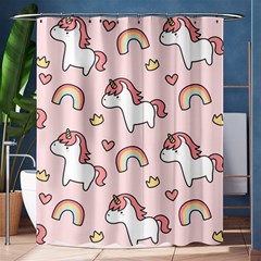 Cute Unicorn Rainbow Seamless Pattern Background Shower Curtain 60  X 72  (medium)  by Vaneshart