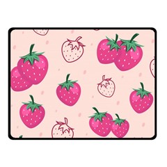 Seamless-strawberry-fruit-pattern-background Fleece Blanket (small) by Vaneshart