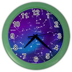 Realistic-night-sky-poster-with-constellations Color Wall Clock by Vaneshart