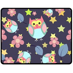 Owl Stars Pattern Background Fleece Blanket (medium)  by Vaneshart