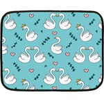 Elegant-swan-pattern-design Double Sided Fleece Blanket (Mini)  35 x27  Blanket Front