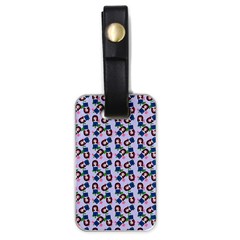 Goth Girl In Blue Dress Lilac Pattern Luggage Tag (one Side) by snowwhitegirl