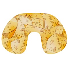 Cheese Slices Seamless Pattern Cartoon Style Travel Neck Pillow by BangZart