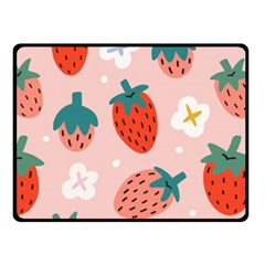 Strawberry Seamless Pattern Fleece Blanket (small) by BangZart