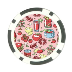 Tomato Seamless Pattern Juicy Tomatoes Food Sauce Ketchup Soup Paste With Fresh Red Vegetables Poker Chip Card Guard by BangZart