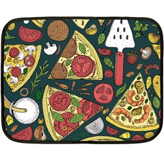 Vector Seamless Pizza Slice Pattern Hand Drawn Pizza Illustration Great Background Double Sided Fleece Blanket (mini)  by BangZart