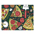 Vector seamless pizza slice pattern hand drawn pizza illustration great background Double Sided Flano Blanket (Large)  80 x60  Blanket Front