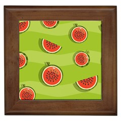 Seamless Background With Watermelon Slices Framed Tile by BangZart