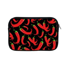 Seamless Vector Pattern Hot Red Chili Papper Black Background Apple Ipad Mini Zipper Cases by BangZart